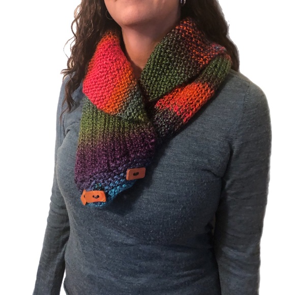 Colorful Button Scarf NWOT - Picture 1 of 6